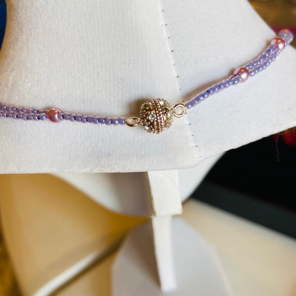 HANDMADE Beaded Moon Boho Statement Necklace - Picture 3 of 3
